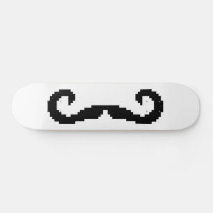 8-bits Pixel Handlebar Mustache Skateboard