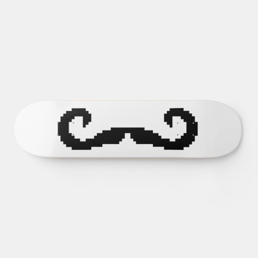 8-bits Pixel Handlebar Mustache Skateboard (Horizontaal)