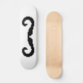 8-bits Pixel Handlebar Mustache Skateboard (Voorkant)