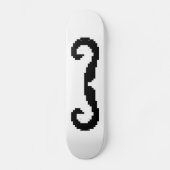 8-bits Pixel Handlebar Mustache Skateboard (Voorkant)
