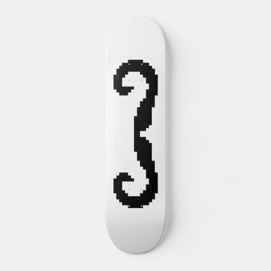 8-bits Pixel Handlebar Mustache Skateboard (Voorkant)