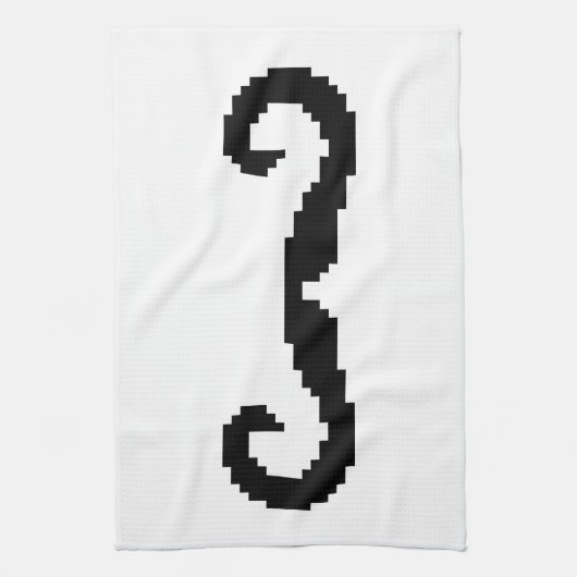 8-bits Pixel Handlebar Mustache Theedoek (Verticaal)