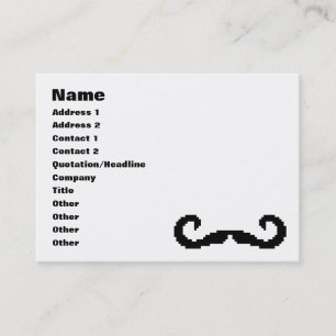 8-bits Pixel Handlebar Mustache Visitekaartje