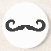 8-bits Pixel Handlebar Mustache Zandsteen Onderzetter (Voorkant)