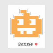 8-bits pixel Jack O' lantaarn pompoen hoofd Sticker (Vel)