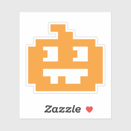 8-bits pixel Jack O' lantaarn pompoen hoofd Sticker (Vel)