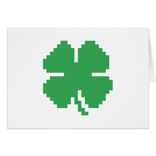 8-bits Pixel Lucky Four Leaf Clover (Voorkant Horizontaal)