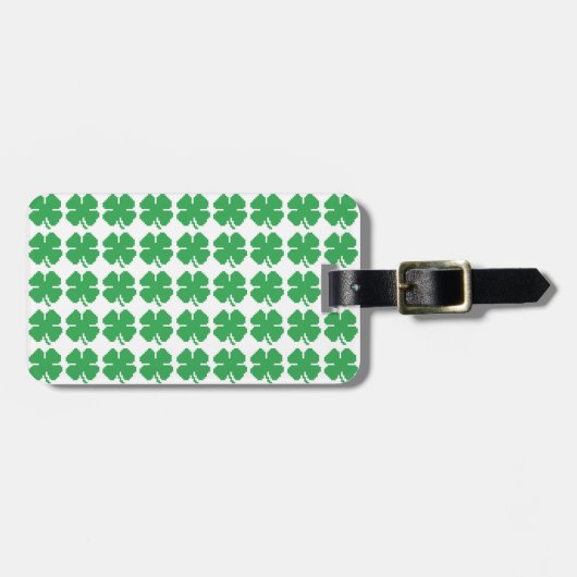 8-bits Pixel Lucky Four Leaf Clover Bagagelabel (Voorkant horizontaal)