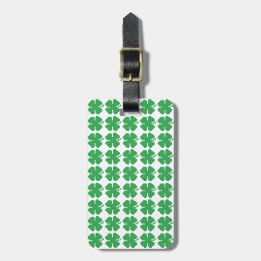 8-bits Pixel Lucky Four Leaf Clover Bagagelabel (Voorkant verticaal)