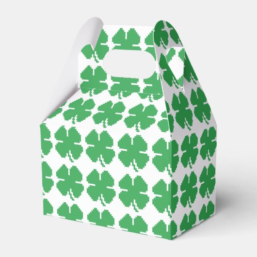 8-bits Pixel Lucky Four Leaf Clover Bedankdoosjes (Voorkant Zijde)