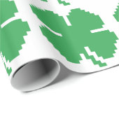 8-bits Pixel Lucky Four Leaf Clover Cadeaupapier (Rol Hoek)