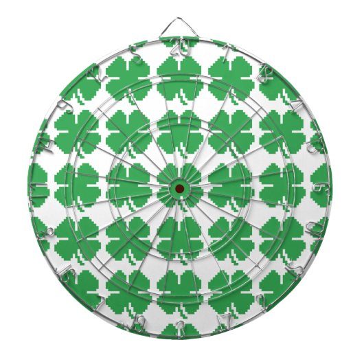 8-bits Pixel Lucky Four Leaf Clover Dartbord (Voorkant)