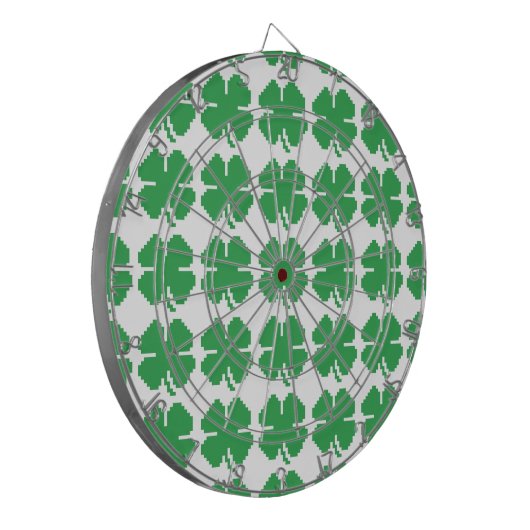 8-bits Pixel Lucky Four Leaf Clover Dartbord (Voorkant Links)