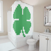 8-bits Pixel Lucky Four Leaf Clover Douchegordijn (In situ)