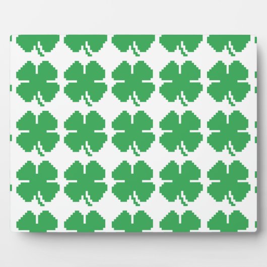 8-bits Pixel Lucky Four Leaf Clover Fotoplaat (Voorkant)