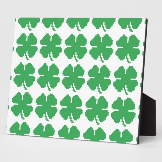 8-bits Pixel Lucky Four Leaf Clover Fotoplaat (Zijkant)