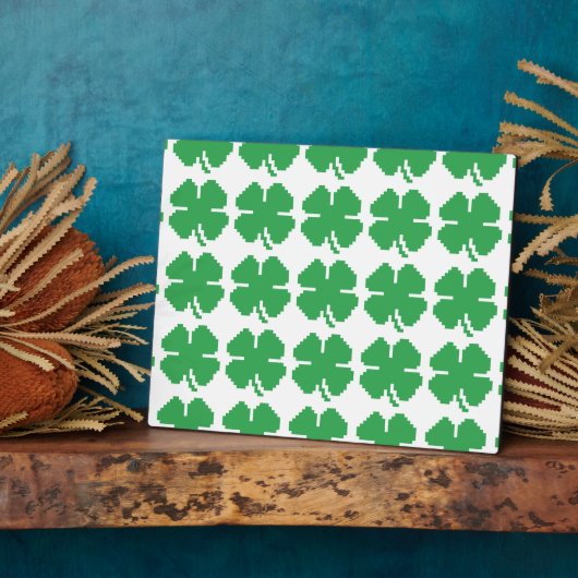 8-bits Pixel Lucky Four Leaf Clover Fotoplaat (Zijkant)