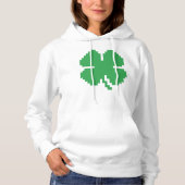8-bits Pixel Lucky Four Leaf Clover Hoodie (Voorkant)