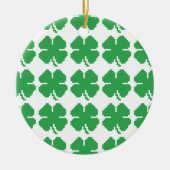 8-bits Pixel Lucky Four Leaf Clover Keramisch Ornament (Voorkant)