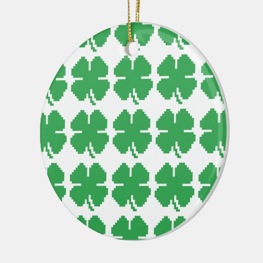 8-bits Pixel Lucky Four Leaf Clover Keramisch Ornament (Links)