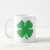 8-bits Pixel Lucky Four Leaf Clover Koffiemok (Links)