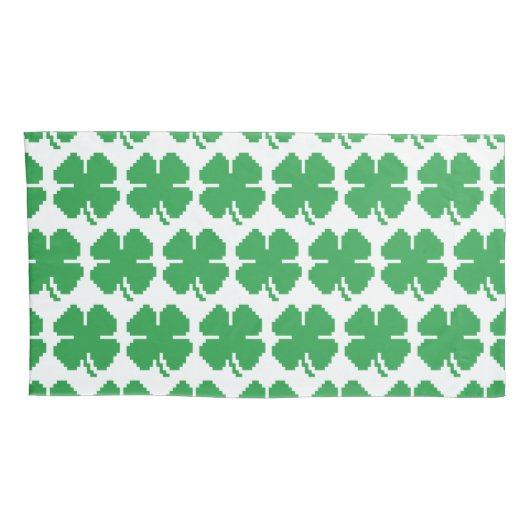8-bits Pixel Lucky Four Leaf Clover Kussensloop (Achterkant-Rechts)