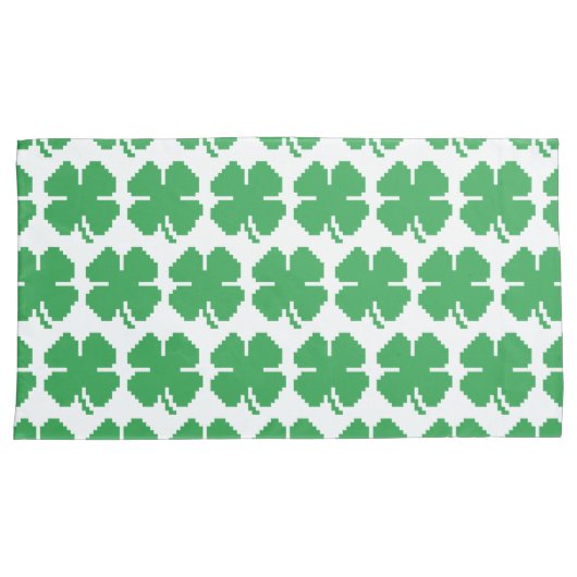 8-bits Pixel Lucky Four Leaf Clover Kussensloop (Voorkant-Rechts)
