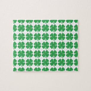8-bits Pixel Lucky Four Leaf Clover Legpuzzel