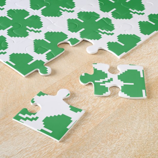 8-bits Pixel Lucky Four Leaf Clover Legpuzzel (Zijkant)