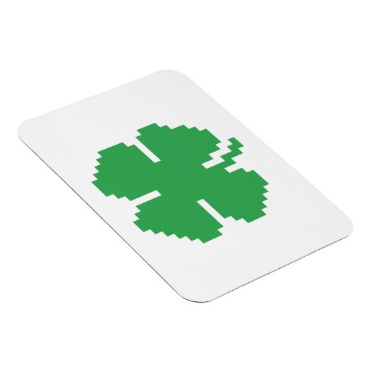 8-bits Pixel Lucky Four Leaf Clover Magneet (Rechterzijde)