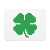 8-bits Pixel Lucky Four Leaf Clover Magneet (Horizontaal)