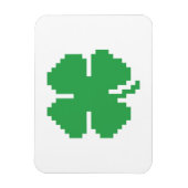 8-bits Pixel Lucky Four Leaf Clover Magneet (Verticaal)
