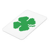 8-bits Pixel Lucky Four Leaf Clover Magneet (Linkerzijde)