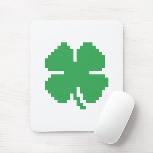8-bits Pixel Lucky Four Leaf Clover Muismat (Met muis)