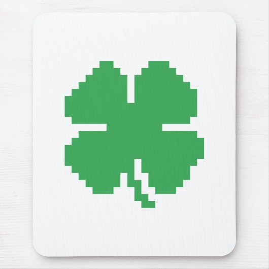 8-bits Pixel Lucky Four Leaf Clover Muismat (Voorkant)