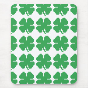 8-bits Pixel Lucky Four Leaf Clover Muismat