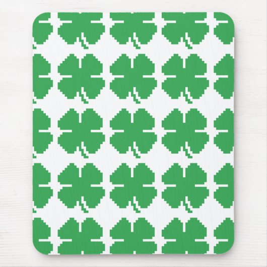 8-bits Pixel Lucky Four Leaf Clover Muismat (Voorkant)