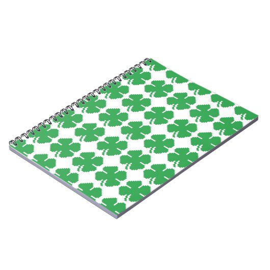 8-bits Pixel Lucky Four Leaf Clover Notitieboek (Linkerzijde)