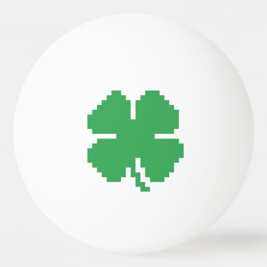 8-bits Pixel Lucky Four Leaf Clover Pingpongbal (Achterkant)