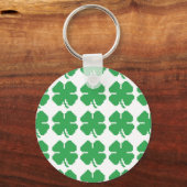 8-bits Pixel Lucky Four Leaf Clover Sleutelhanger (Voorkant)