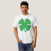 8-bits Pixel Lucky Four Leaf Clover T-shirt (Voorkant volledig)