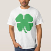 8-bits Pixel Lucky Four Leaf Clover T-shirt (Voorkant)