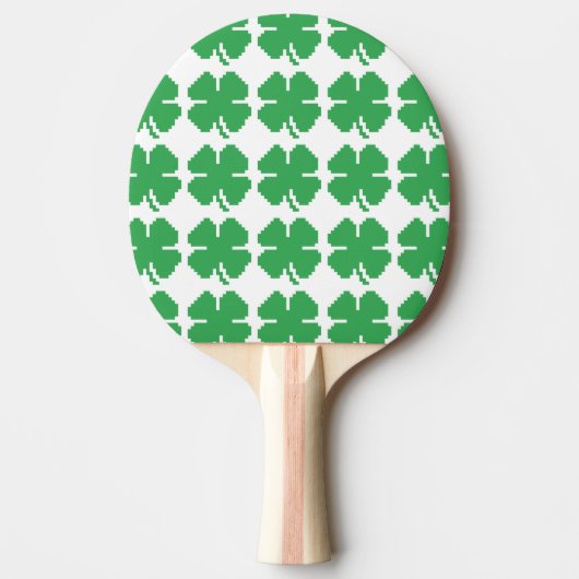 8-bits Pixel Lucky Four Leaf Clover Tafeltennisbatje (Voorkant)