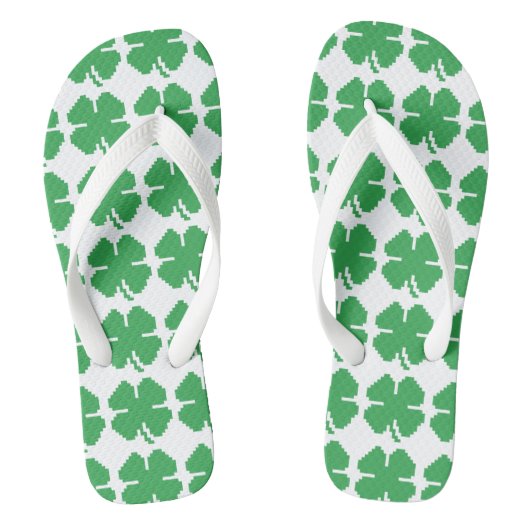 8-bits Pixel Lucky Four Leaf Clover Teenslippers (Voetbed)