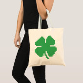 8-bits Pixel Lucky Four Leaf Clover Tote Bag (Voorkant (product))