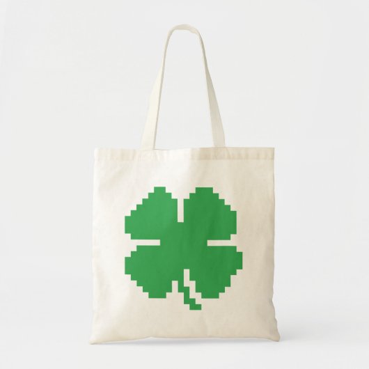 8-bits Pixel Lucky Four Leaf Clover Tote Bag (Voorkant)