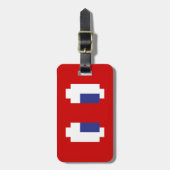 8-bits Pixel Manga Eyes Bagagelabel (Voorkant verticaal)