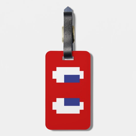 8-bits Pixel Manga Eyes Bagagelabel (Achterkant verticaal)