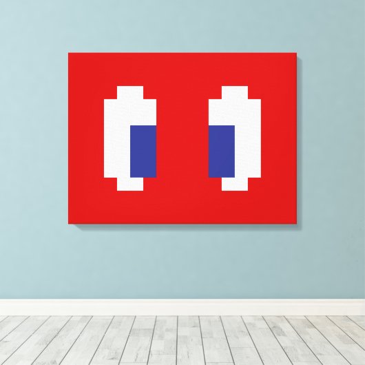 8-bits Pixel Manga Eyes Canvas Afdruk (Insitu (Houten vloer))