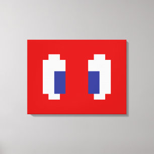 8-bits Pixel Manga Eyes Canvas Afdruk